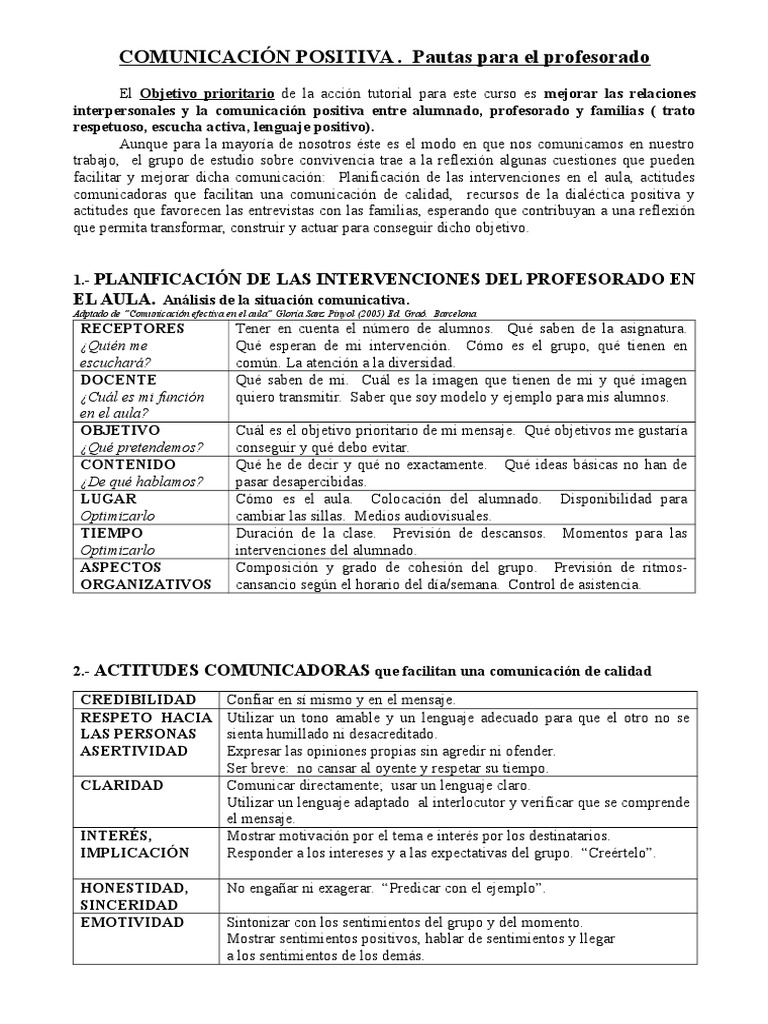 gloria sanz pinyol comunicacion efectiva en el aula